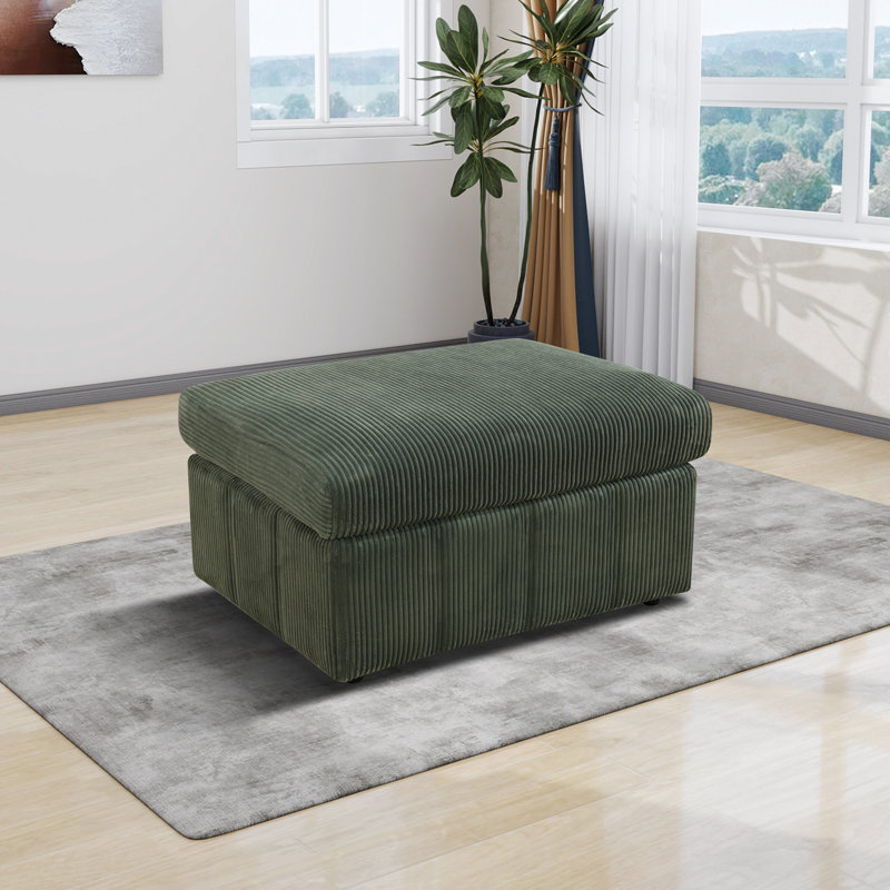 Repose-pieds modulaire en velours côtelé, Beige