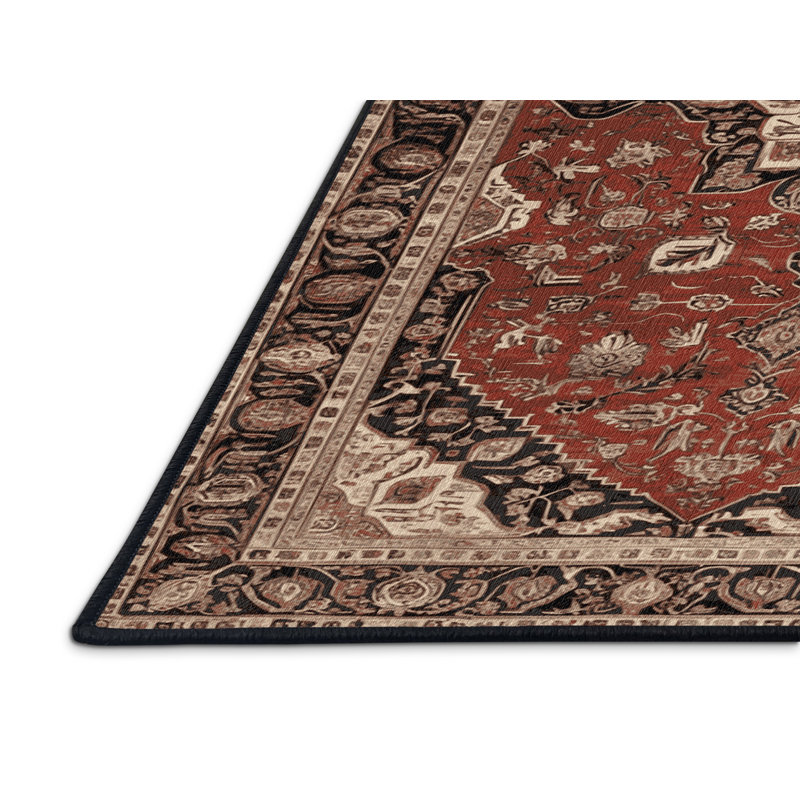 Tapis brun lavable à la machine, Carré 5 pi