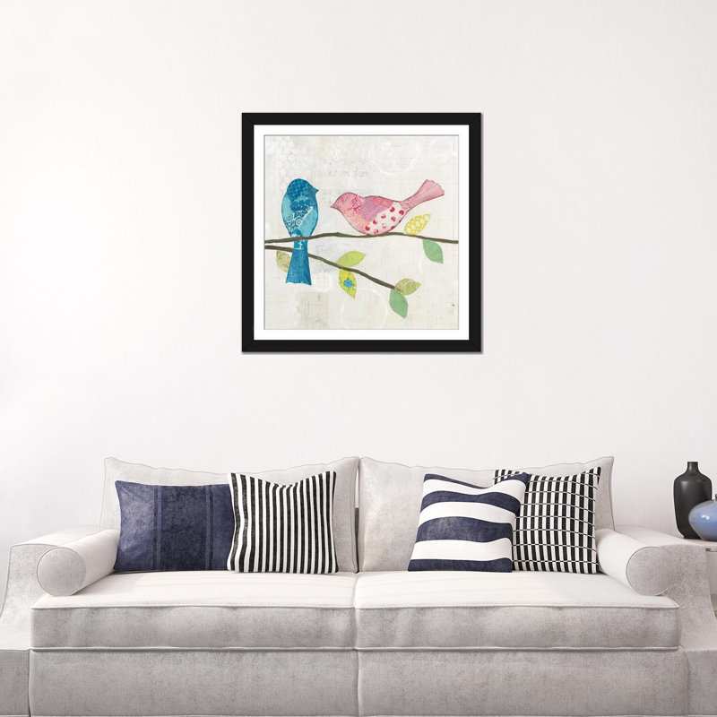 «Catching Up V», impression sur toile, H 16 po x l 16 po x P 1 po, Papier avec cadre noir, Blanc