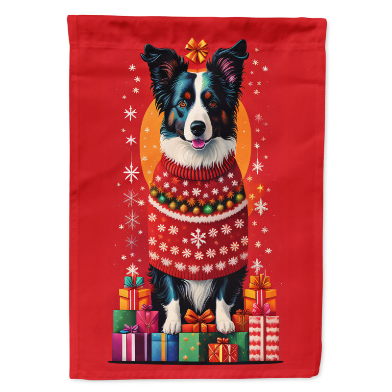 Drapeau de maison de Noël en polyester double face H 40 po x l 28 po