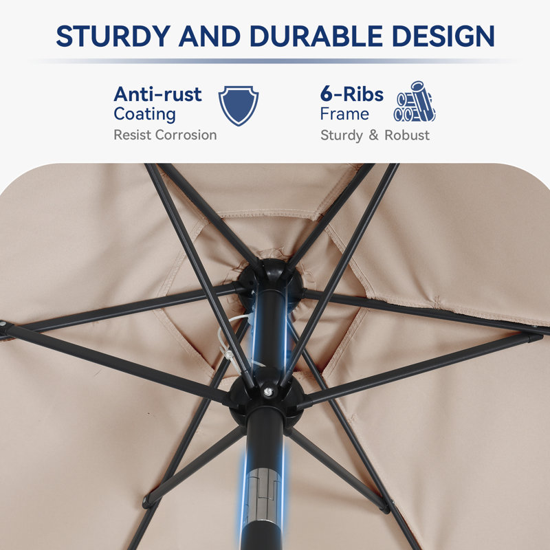 Cemil 225cm Market Parasol, Beige