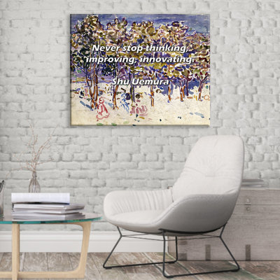 Artsy Quote "Never stop thinking, improving, innovating." By Shu Uemura Gallery Wrapped Canvas