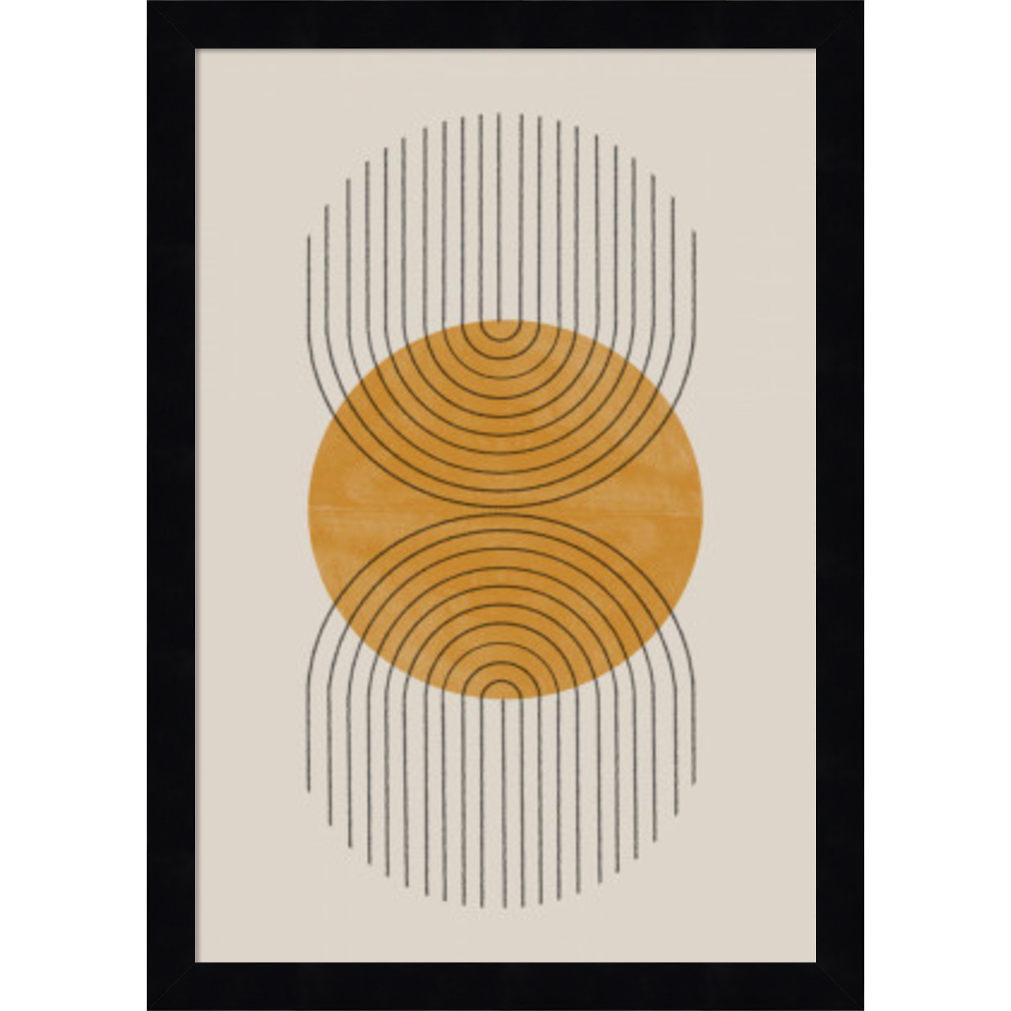 Perfect Point Yellow by The MIUUS STUDIO, Black Framed, 17" H x 12" W x 1" D