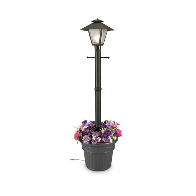 Lampadaire d'extérieur 80 po 1 lumière Nicolasa, Blanc