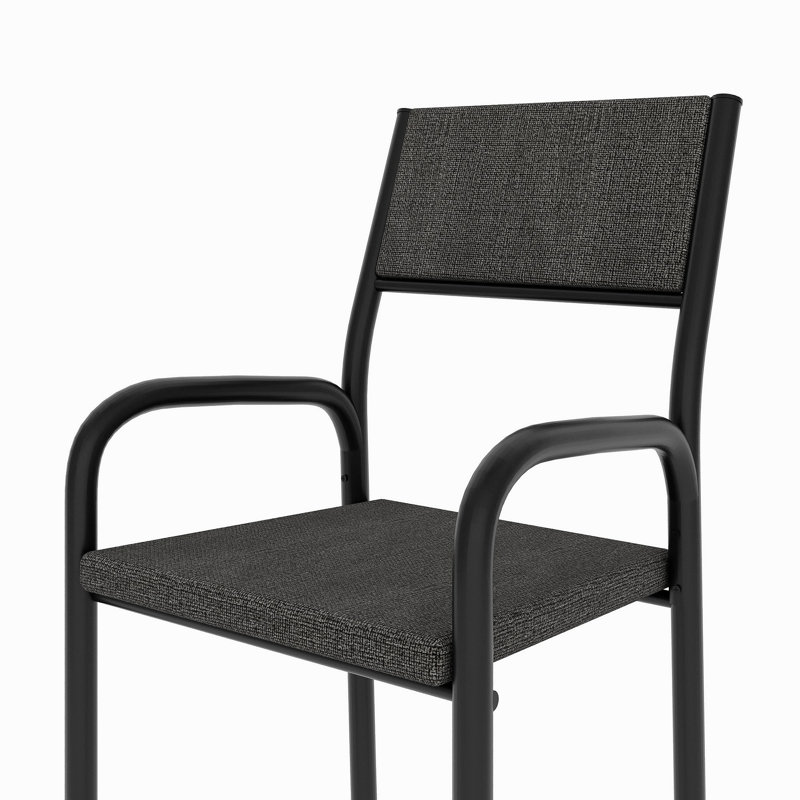 Office Visiting Chair with metal frame, Black