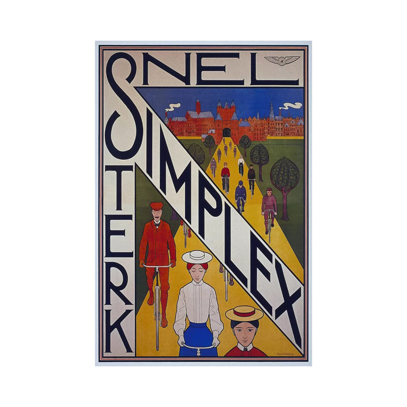 Snel Simplex Bicycle Advertising Vintage Poster by Unknown Artist - Wrapped Canvas Print, 101.6 cm H x 66.04 cm W x 1.91 cm D