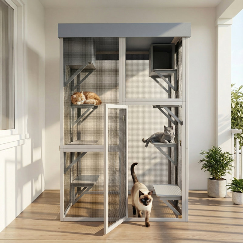 Très grand enclos extérieur pour chat, cage de jeu extérieure pour chat, grand parc extérieur imperméable pour chat