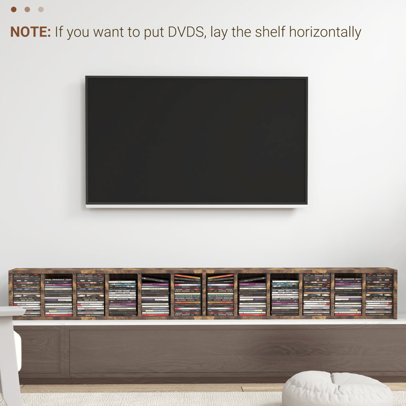 Ermanno 88.5cm H Media Shelves, Rustic Brown