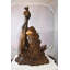 Statue en bronze ancre sur fond océanique entre poissons, taille: 32 po x 27 po x H 41 po