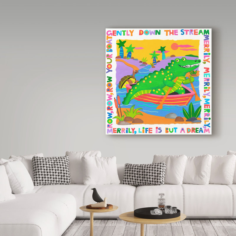 « row, row, row your bateau », art sur toile, H 35 po x l 35 po x P 2 po