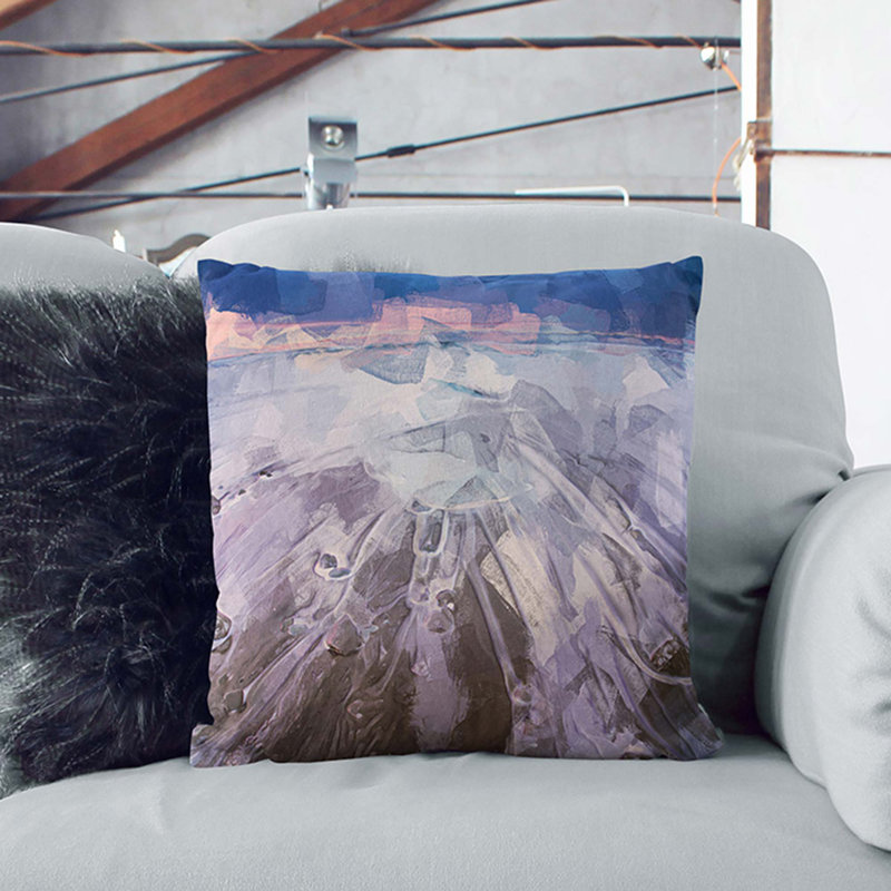 Abstract Square Throw Cushion, White, 55 x 55 cm