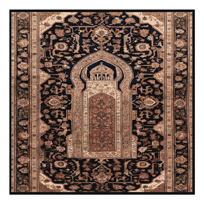 Machine Washable Persian Brown Area Rug