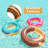 3Pack Donut Inflatable Pool Float with Glitters 32.5”