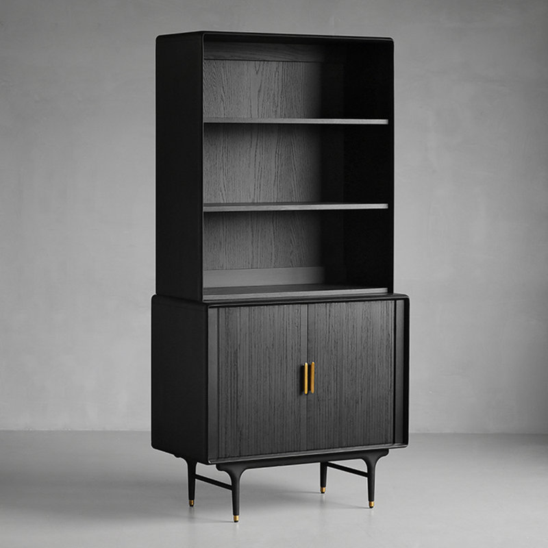 Bibliothèque classique noire à la mode
