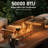 55" Expandable Propane 50,000 BTU Firepit Table With Cover & CSA Certification-2095639820