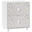 Table de chevet, table de chevet avec 2 tiroirs, style Mid-Century, blanc