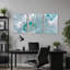 Ensemble de 3 toiles murales représentant des canaux turquoise dans une banquise blanche-810783694