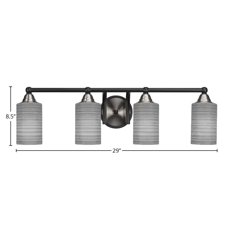 Ahern 4-Light Bath Bar, Matte Black/Brushed Nickel