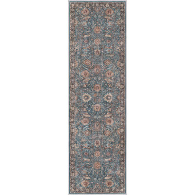 Asha Liana Vintage Oriental Teal Flat-Weave Area Rug