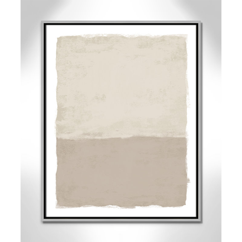 «Silent Sands II» par Natalie Carpentieri, 23.5' W x 29.5' H, Flottant argenté