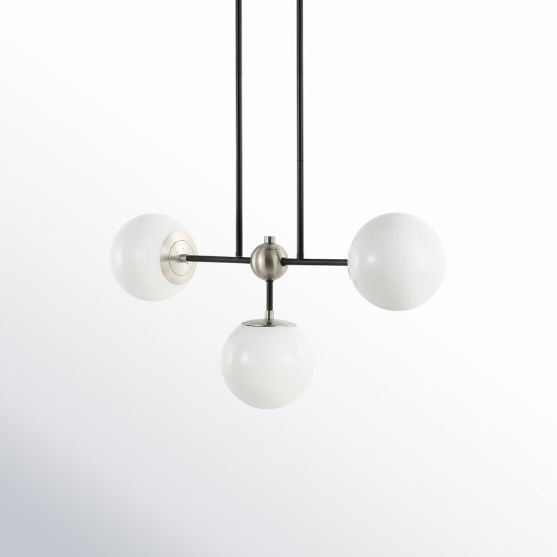 Luminaire suspendu unique à 3 lumières noir Jontia