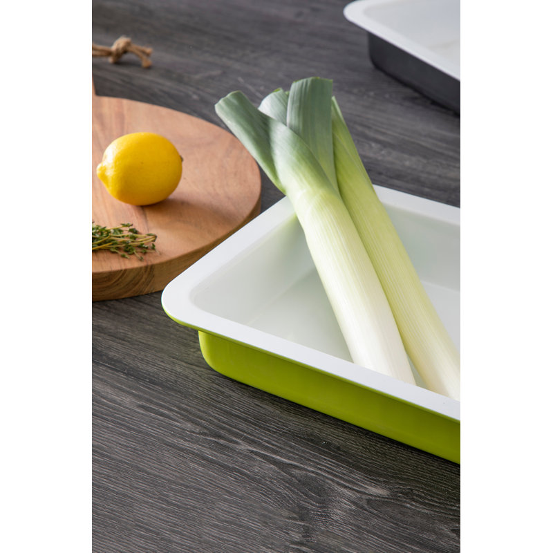 Symple Stuff Rectangle Minerals Baker Bakeware, Lime Green / White