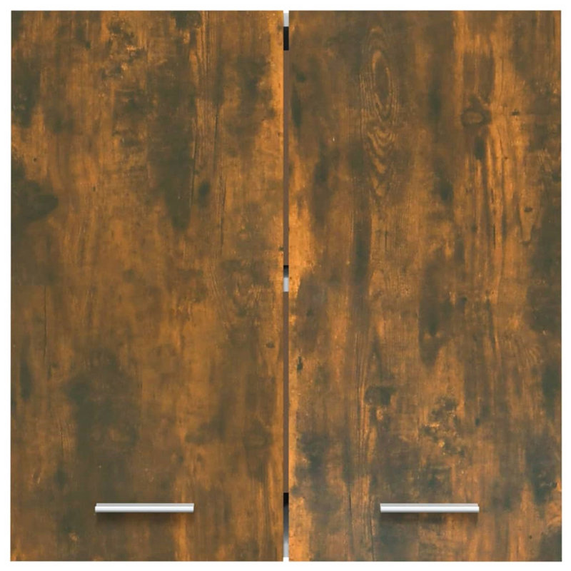 Black Hanging Glass Cabinet 60X31x60 Cm, Smoked Oak