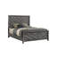 Lit simple contemporain gris avec un support de matelas confortable, un lit élégant, rehaussant le décor et la fonctionnalité de la chambre à coucher