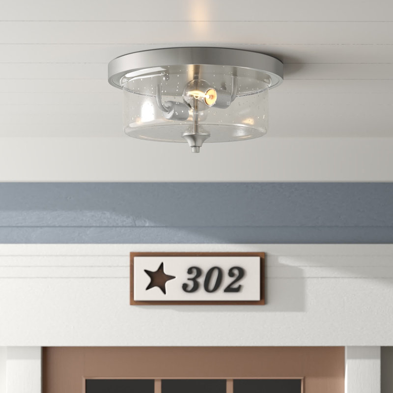 Plafonnier encastré 2 lumières Weccacoe, Nickel brossé