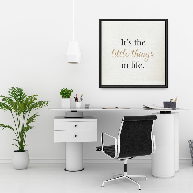 C'est les petites choses | Motivation sur toile encadrée - Décoration intérieure, H 25,25 po x l 25,25 po