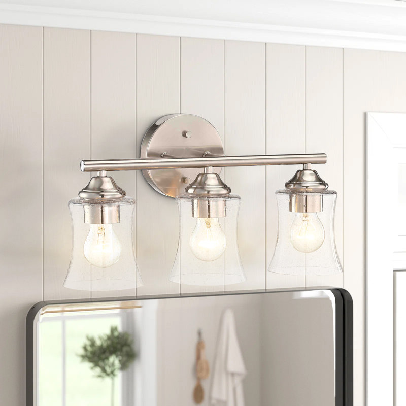 3-Light Dimmable Brushed Nickel Vanity Light