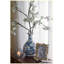 Vase en porcelaine bleu et blanc 8,7 x 14,2 pouces avec motifs inspirés de la nature, vase décoratif