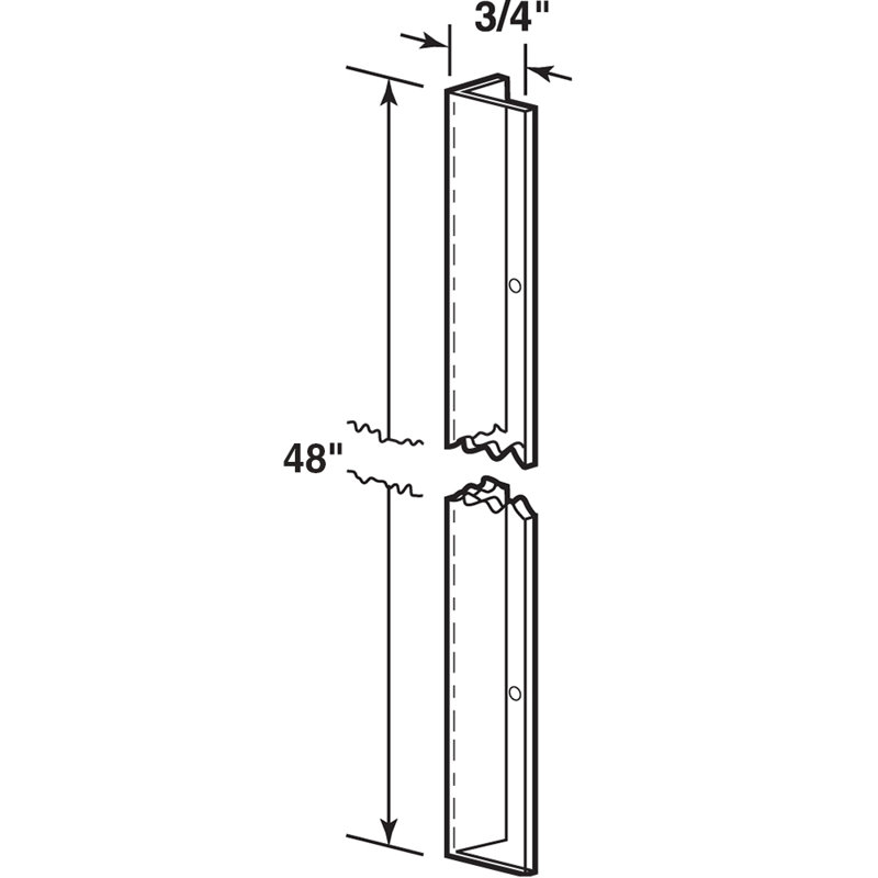 49.5'' H x 2.13'' W x 2.13'' D Plastic