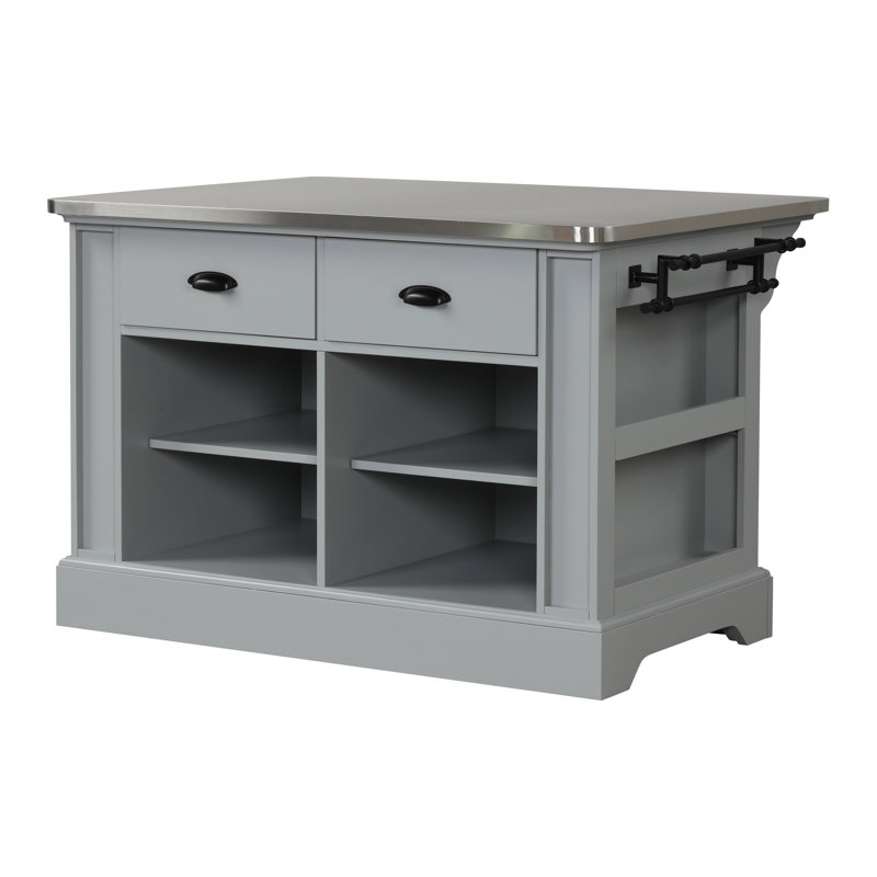 Îlot de cuisine, finition grise