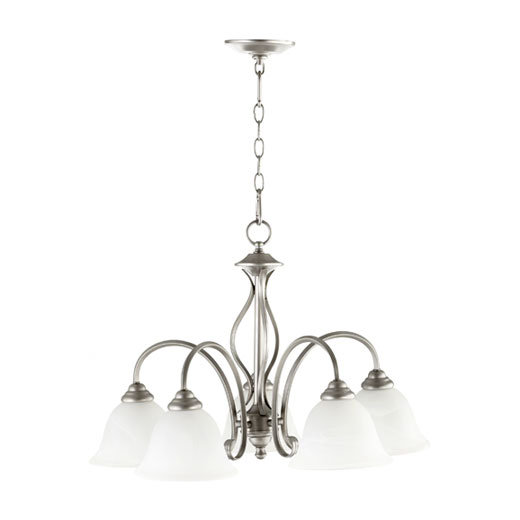 Lustre classique / traditionnel à 5 lumières Bernardston, Nickel classique