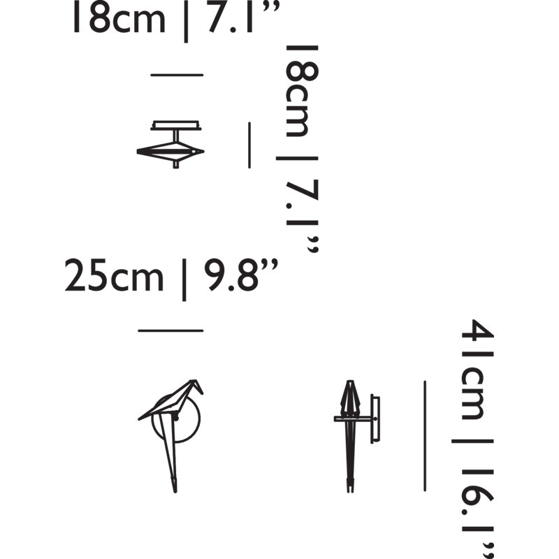 Perch 1 - Light LED Armed Sconce, Small