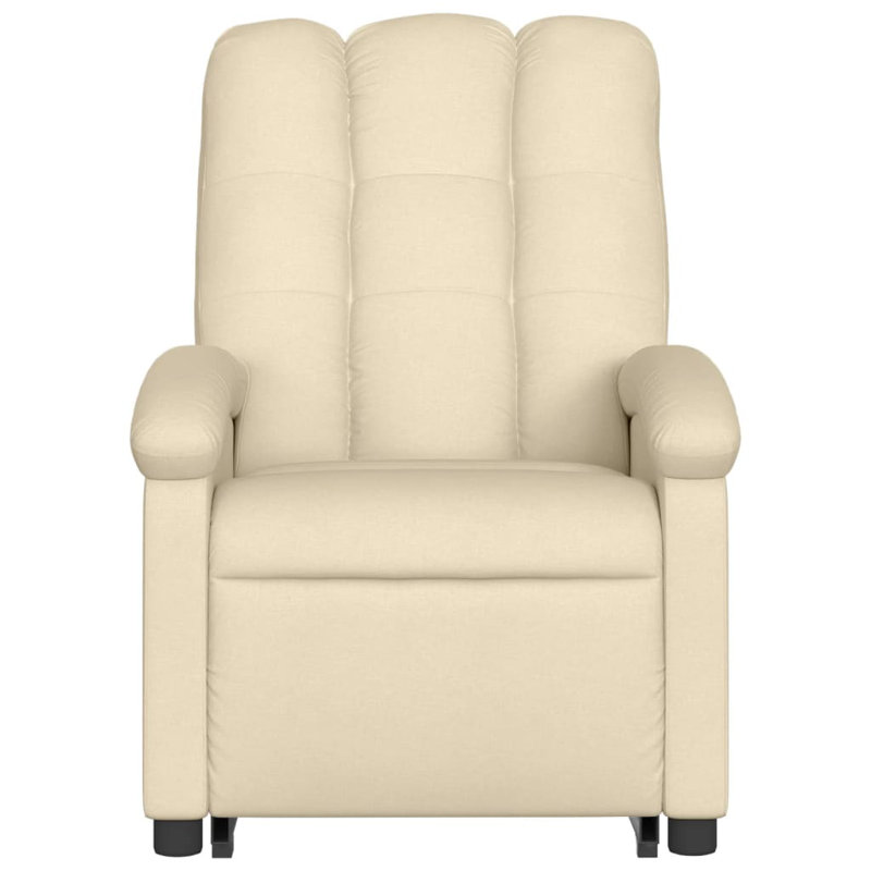 Reclining Massage Chair, Cream Fabric, Power
