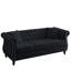 3 places en velours noir. Avec accoudoirs roulés, garniture cloutée. Et confortable. Pour le salon, la chambre à coucher, le bureau. Capacité de charge de 250 lb. Assemblage requis pour la vie, cadre de chambre à coucher. Mousse douce