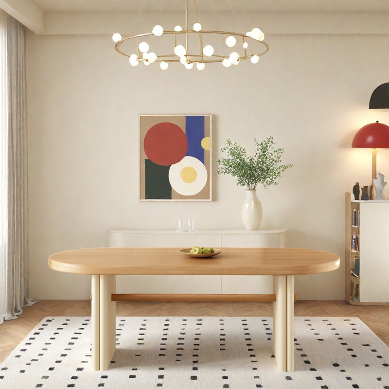 Table de salle à manger en bois massif, H 29,52 po x L 70,86 po x l 35,43 po
