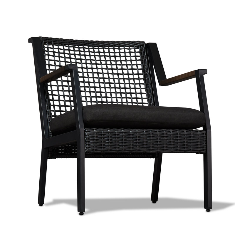Calvin Patio Chair with Cushions, Black