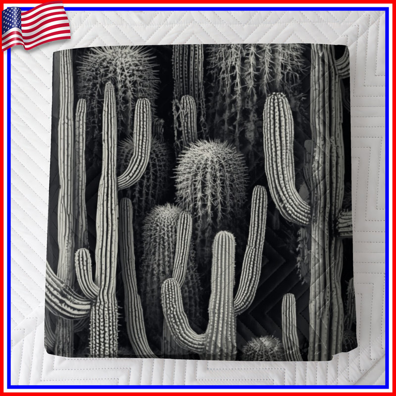 Cactus dense avec couvre-lit Cactus, Très grand lit
