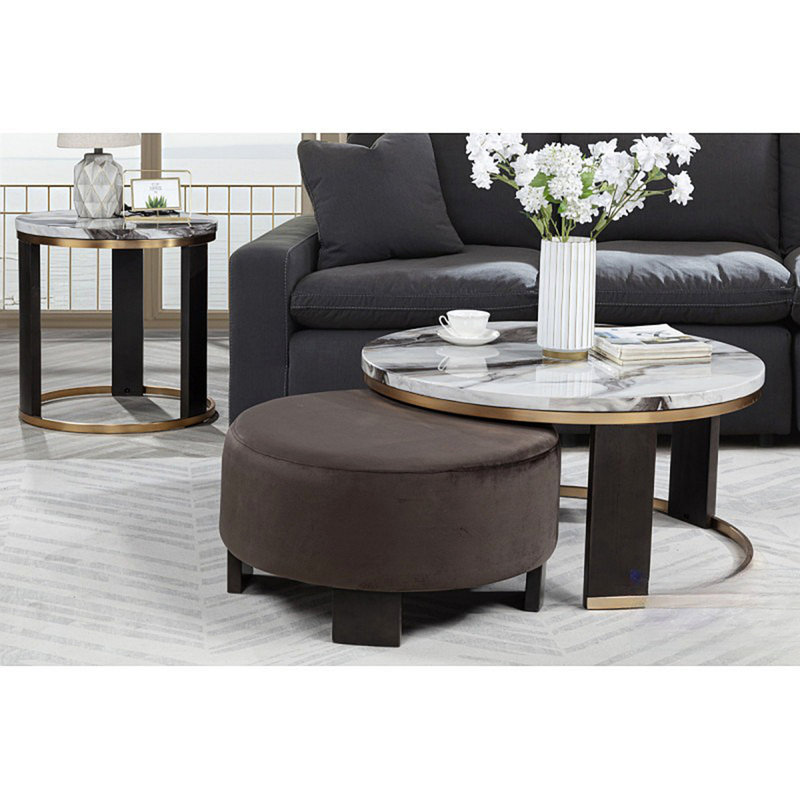  Table basse 2 pièces avec repose-pieds Islandais