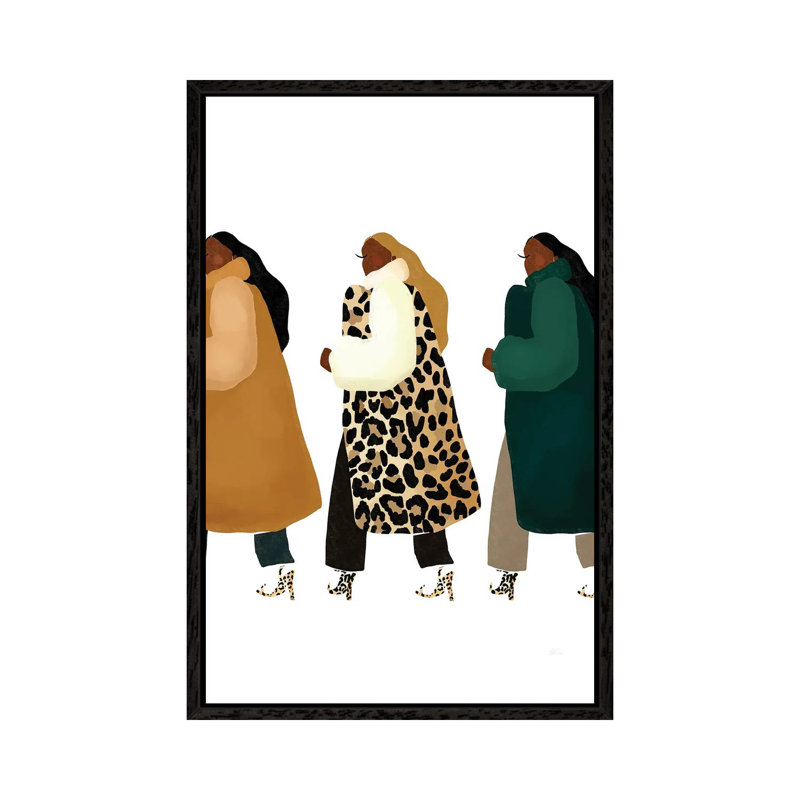 Material Girls 1 Piece Painting on Canvas, 152.4cm H x 101.6cm W x 3.81cm D, Black Framed