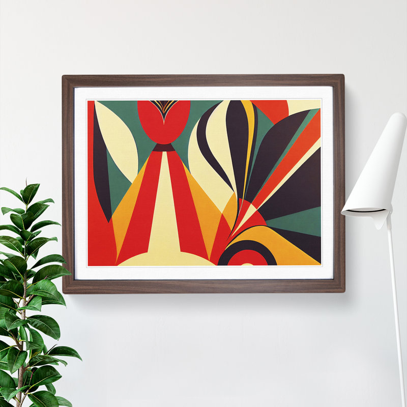 Attractive Abstract Art - Single Picture Frame Print, Black, 46cm H x 64cm W x 2cm D