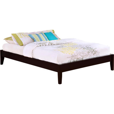 Rich Cappuccino Full Bed - No Box Spring Needed, 14.27 Inches High, For Bedroom In Color 600 Lbs Weight Capacity,