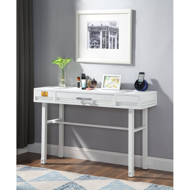 Meuble-lavabo en métal avec tiroir Aaden, Blanc