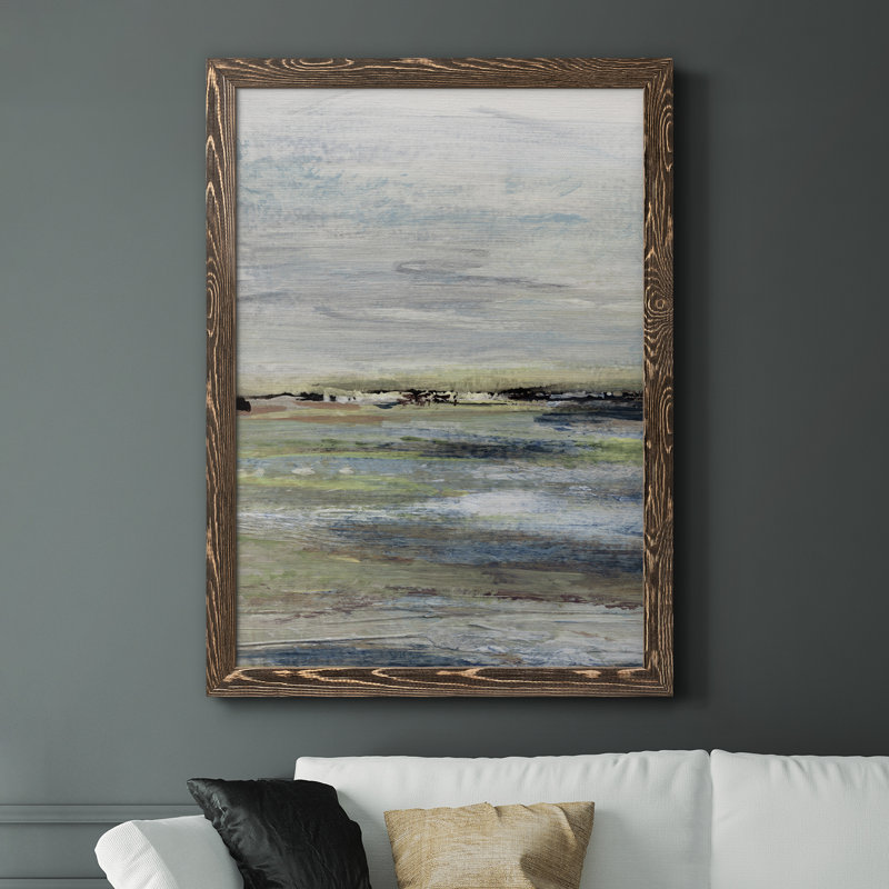 Wetlands I - Peinture sur toile encadrée, Encadré de bois de noyer, H 44 po x l 31 po x P 1 po