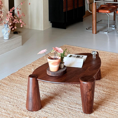 Nordic style minimalist wooden coffee table