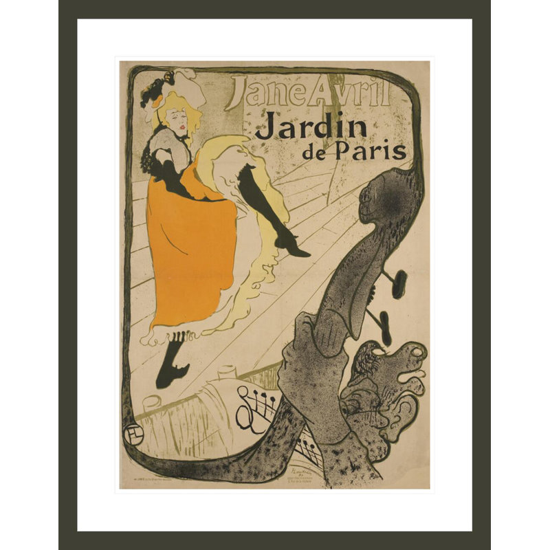 «Jane Avril» par Henri de Toulouse-Lautrec, impression giclée encadrée, H 29,5 po x l 23,19 po