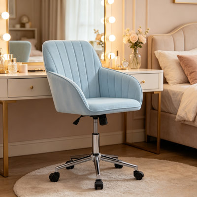 Fauteuil de bureau réglable et pivotant ergonomique, chaise de bureau confortable avec support lombaire pour la maison et la chambre à coucher